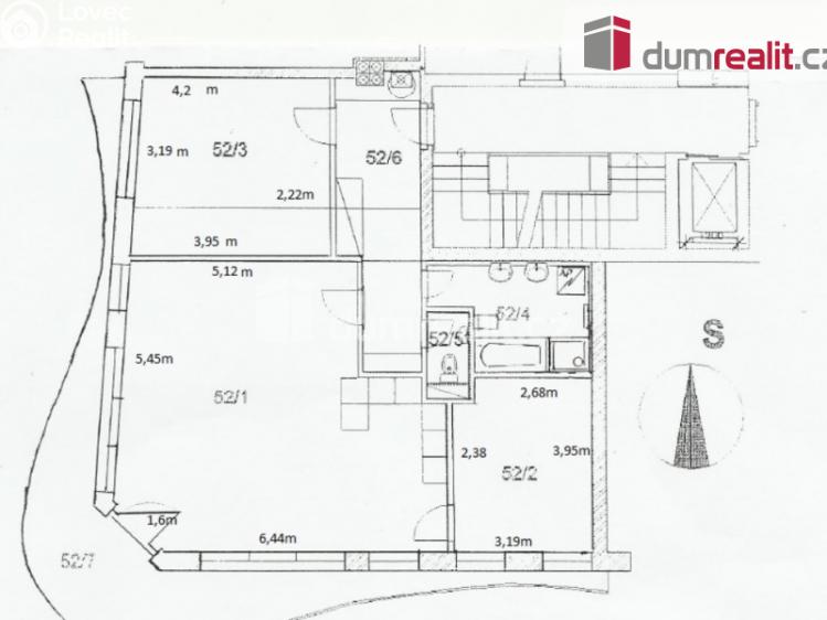 Pronájem bytu 3+KK Praha, Šlikova 313 č. 17