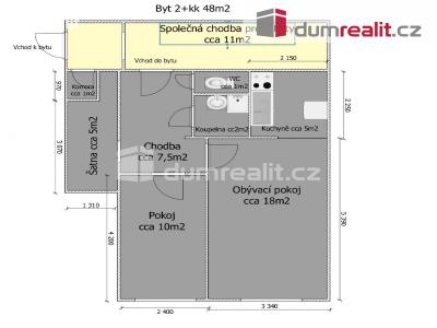 Prodej bytu 2+KK Mělník, Studentská 3278 č. 3