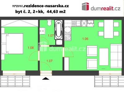 Prodej bytu 2+KK Mělník, Nůšařská 4032 č. 7