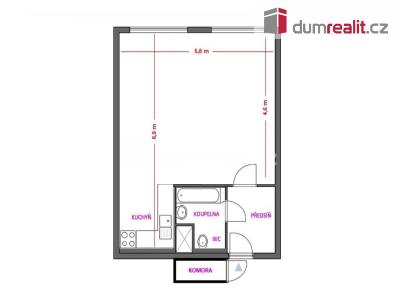 Pronájem bytu 1+KK Příbram, Boční 480 č. 12
