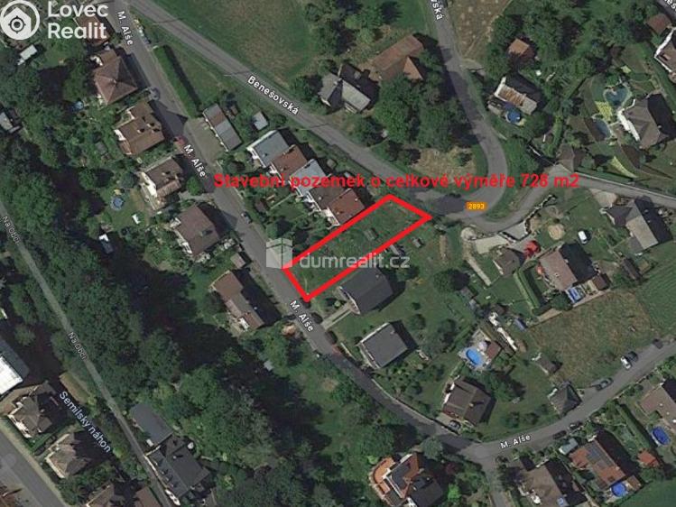 Prodej stavebního pozemku Semily, Mikoláše Alše 744 č. 1