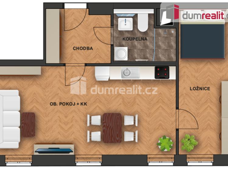 Prodej bytu 2+KK Praha, Hálkova 1612 č. 14