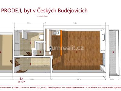 Prodej bytu 2+KK České Budějovice, Otakarova č. 2