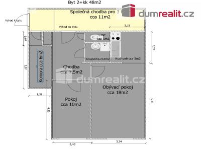 Prodej bytu 2+KK Mělník, Studentská 3279 č. 7