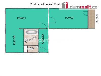 Prodej bytu 2+KK Mělník, Oldřicha Wenzla 2553 č. 7