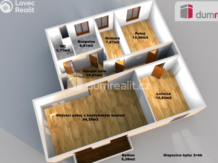 Pronájem bytu 4+KK Příbram, Hornických učňů 256 č. 3