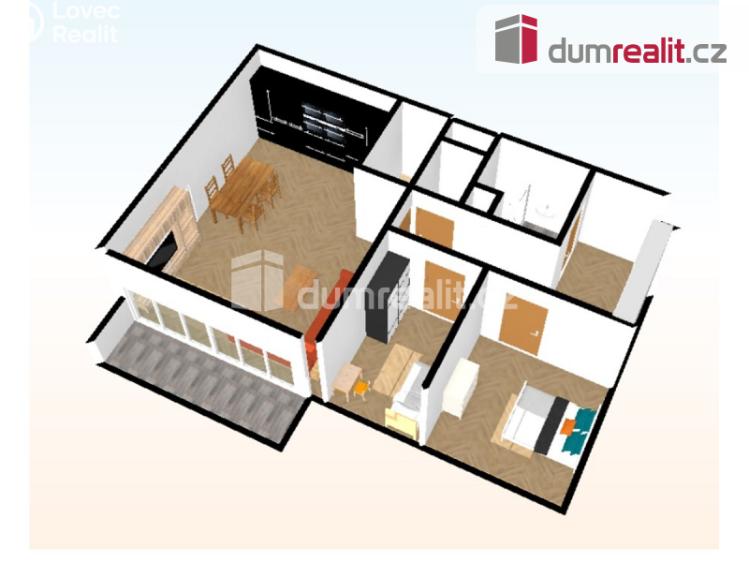 Pronájem bytu 3+KK Praha, Davídkova 2488 č. 11