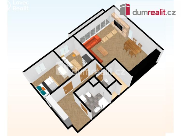 Pronájem bytu 3+KK Praha, Davídkova 2488 č. 17