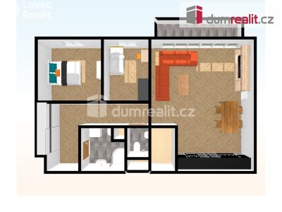 Pronájem bytu 3+KK Praha, Davídkova 2488 č. 5