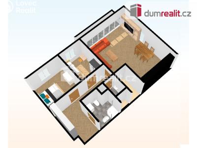 Pronájem bytu 3+KK Praha, Davídkova 2488 č. 17