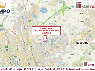 Pronájem výrobní haly České Budějovice, U Sirkárny 658 č. 2