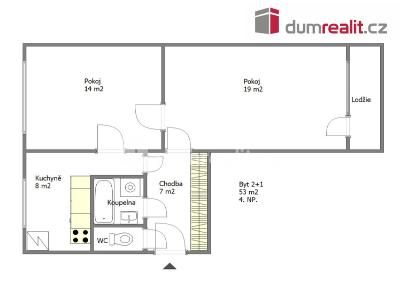 Prodej bytu 2+1 Praha, U Petřin 1861 č. 5
