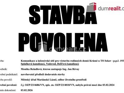 Prodej stavebního pozemku Tři Sekery č. 36