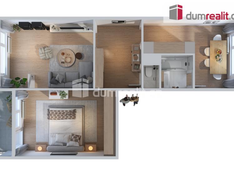 Prodej bytu 2+1 Ústí nad Labem, Střekovské nábřeží 861 č. 1