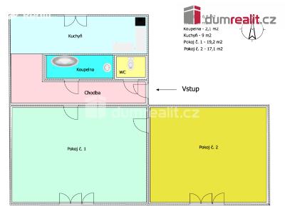 Pronájem bytu 2+1 Ostrov, Severní č. 22