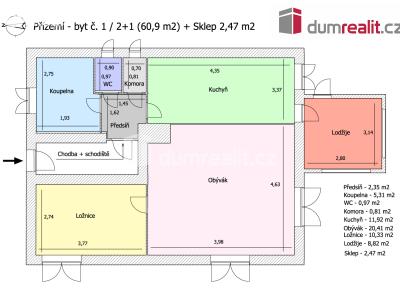 Pronájem bytu 2+1 Karlovy Vary, Lesní 255 č. 29