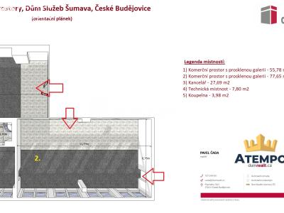 Pronájem obchodního prostoru České Budějovice, J. Opletala 926 č. 54