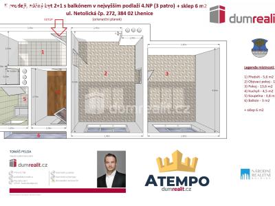 Prodej bytu 2+1 Lhenice, Netolická 272 č. 2