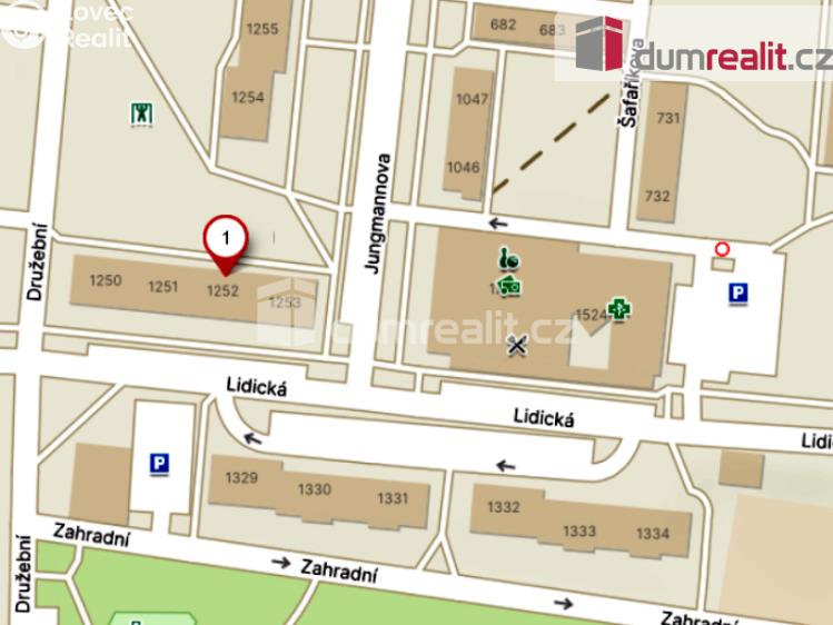 Pronájem bytu 1+KK Ostrov, Lidická 1253 č. 3