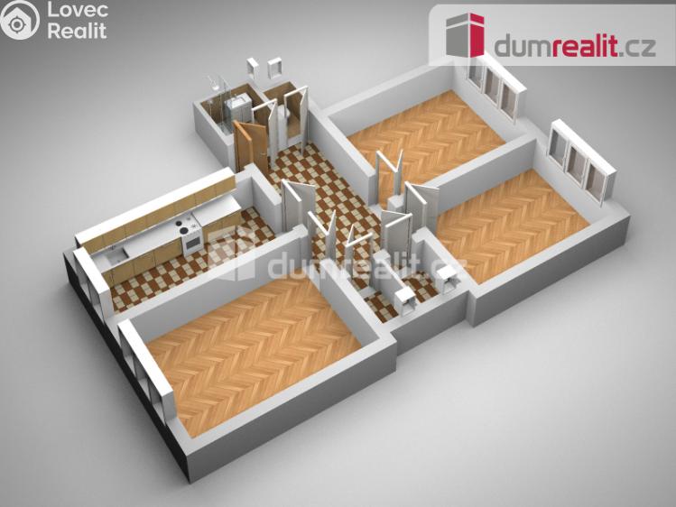 Prodej bytu 3+1 Praha, U svobodárny 1070 č. 36