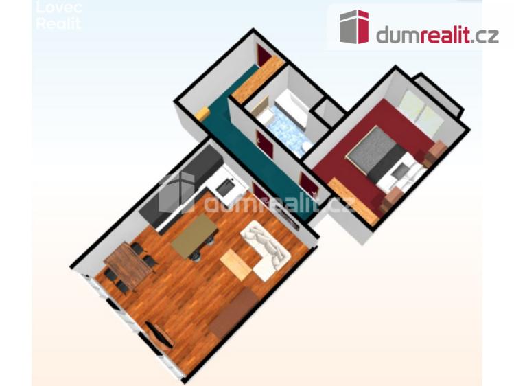 Pronájem bytu 2+KK Praha, Holandská 365 č. 5