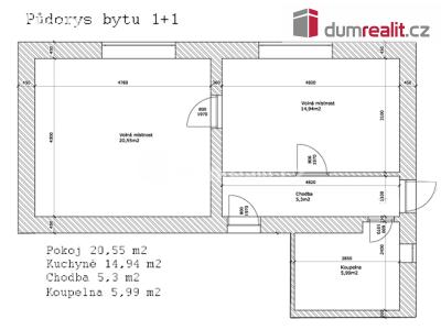 Pronájem bytu 1+1 Karlovy Vary, Lesní 232 č. 25