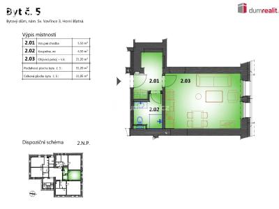 Prodej bytu 1+KK Horní Blatná, náměstí Sv. Vavřince 3 č. 6