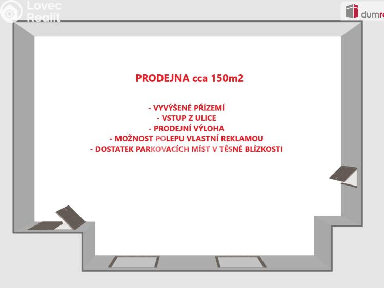 Pronájem obchodního prostoru Hodonín, Dolní Valy 1094 č. 3