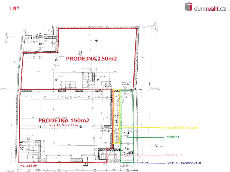 Pronájem obchodního prostoru Hodonín, Dolní Valy 1094 č. 4