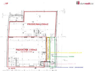 Pronájem obchodního prostoru Hodonín, Dolní Valy 1094 č. 4