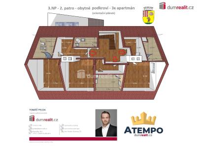 Prodej ubytovacího zařízení Hluboká nad Vltavou, nám. Čsl. armády 33 č. 41