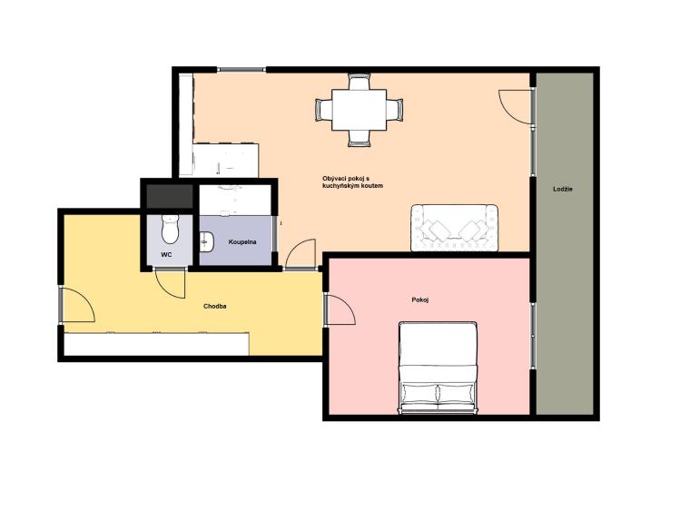 Pronájem bytu 2+KK Praha, Krohova 2208/58 č. 2